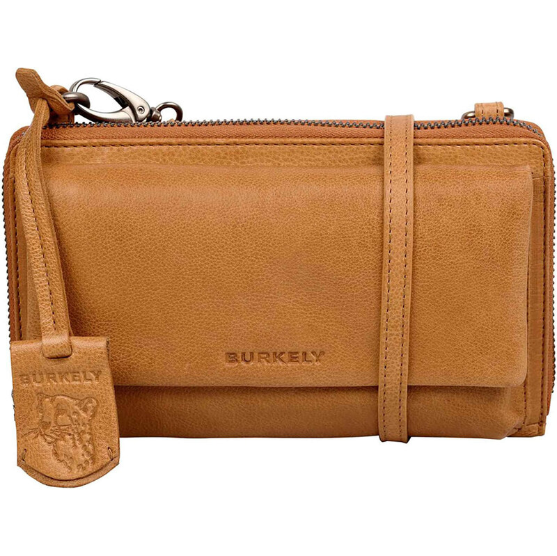 Dámska kožená crossbody kabelka s peňaženkou Burkely Katta - koňak 60224136