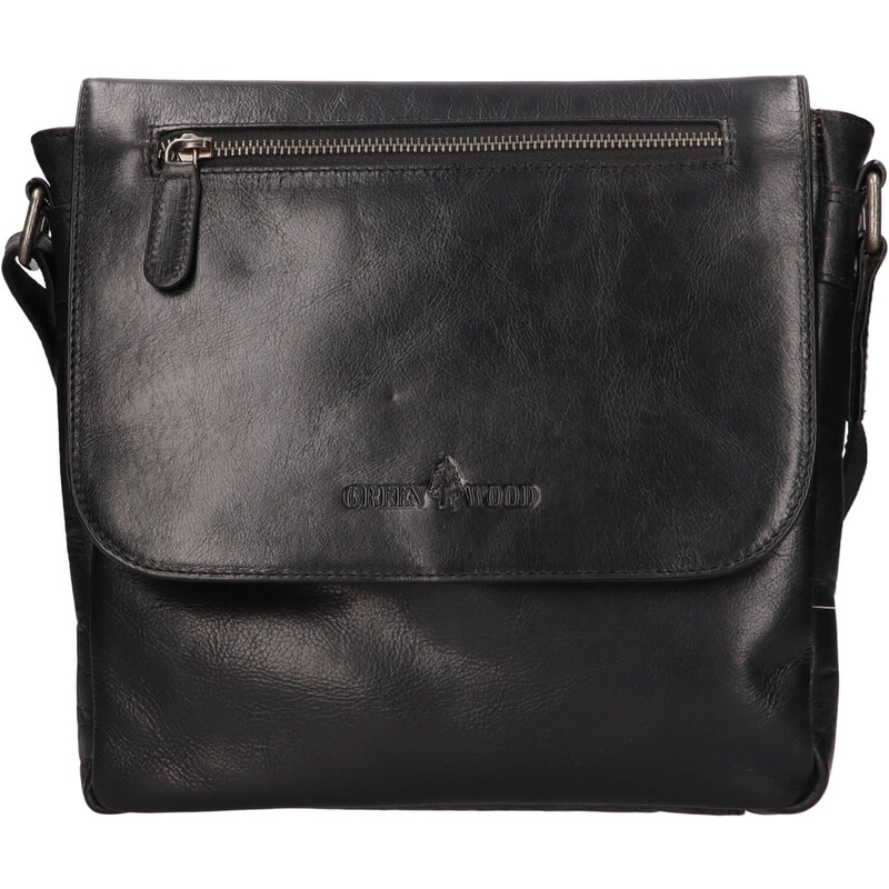 Pánska kožená taška cez rameno Greenwood Dirk - čierna 60224140