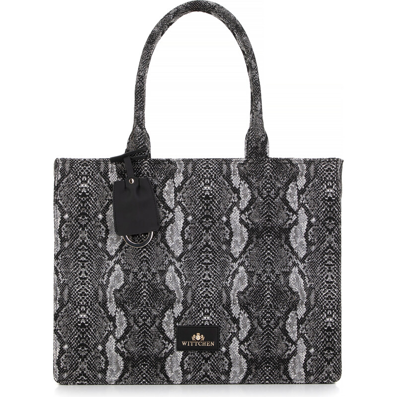 Wittchen Dámska žakárová shopper kabelka so vzorom čierno-sivá 99-4E 66066238