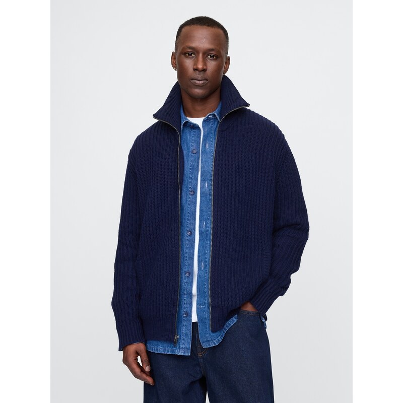 GAP Pánsky Rebrovaný kardigan na zips 597526-00 66266475