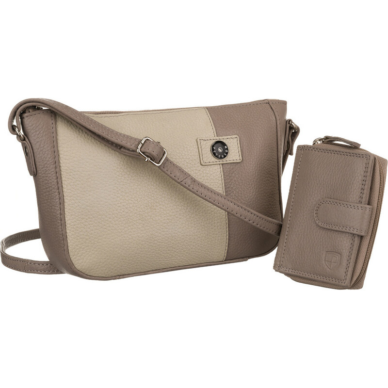 Peterson béžová kožená sada crossbody kabelky s peňaženkou [DH] PTN 47888718
