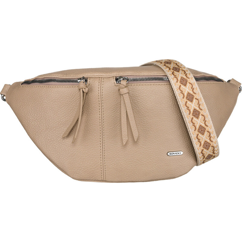 Rovicky béžová ľadvinka so vzorovaným ramenným popruhom R-103-03 57236397