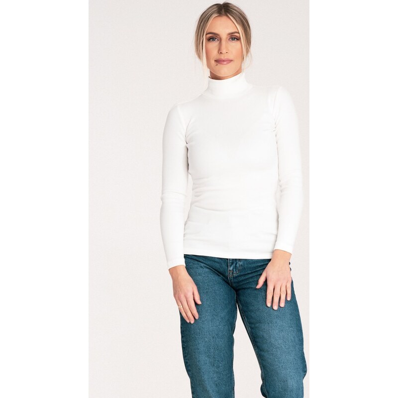 FIGL Dámsky smotanový bavlnený rolák M1058 Ecru 60270614