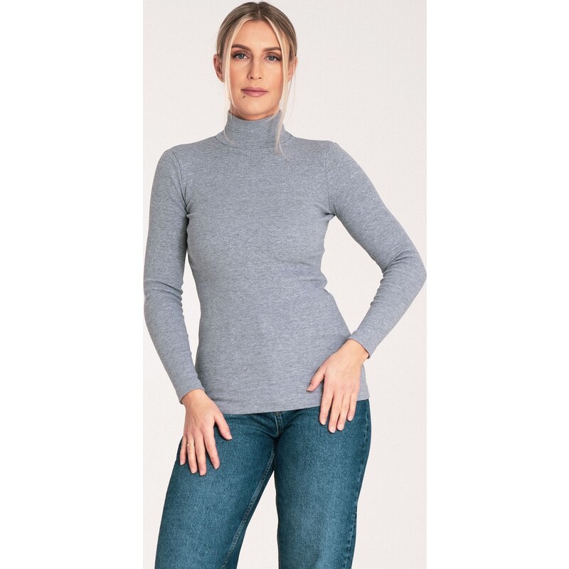 FIGL Dámsky sivý bavlnený rolák M1058 Grey 60270616