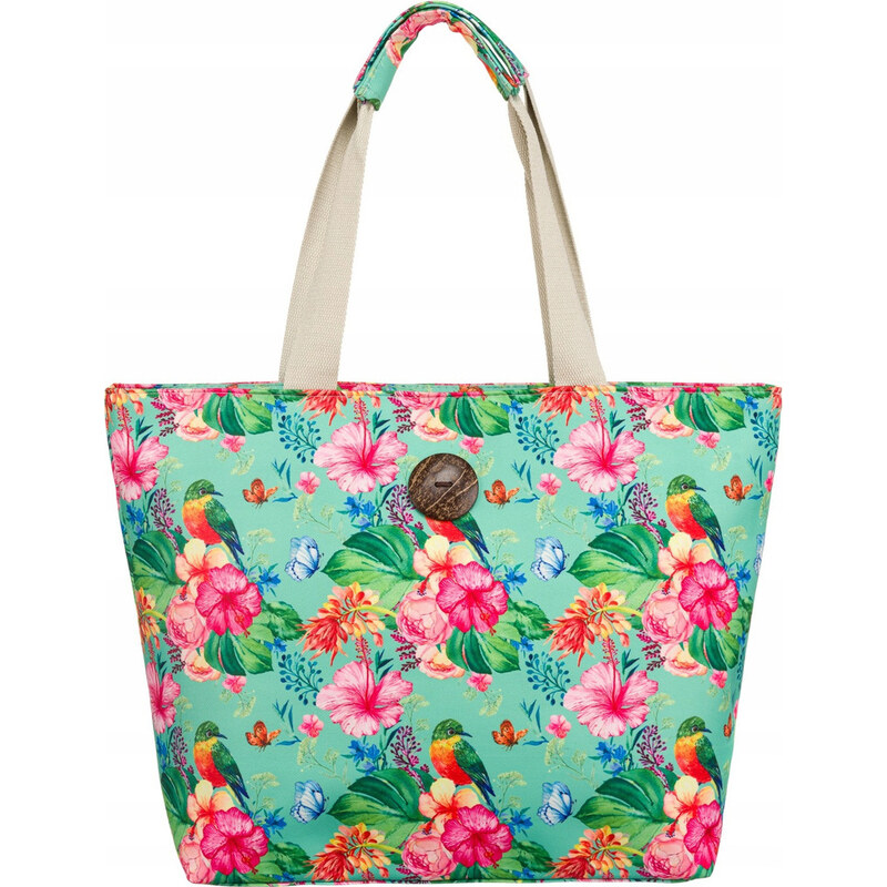 BASIC Mintovo-ružová vzorovaná plážová taška 207 52671858