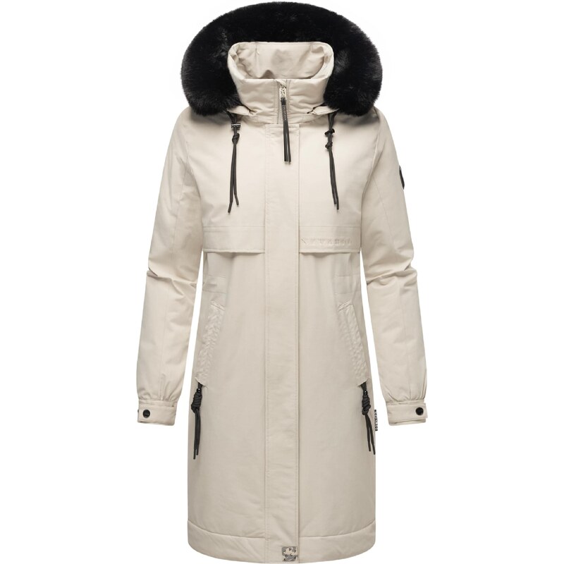 NAVAHOO Zimný kabát Kaltwetterretter krémová / čierna 61241783