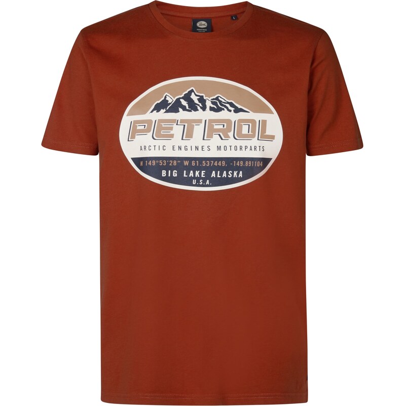 Petrol Industries Tričko Kennicott béžová / tmavomodrá / hrdzavohnedá 60369610