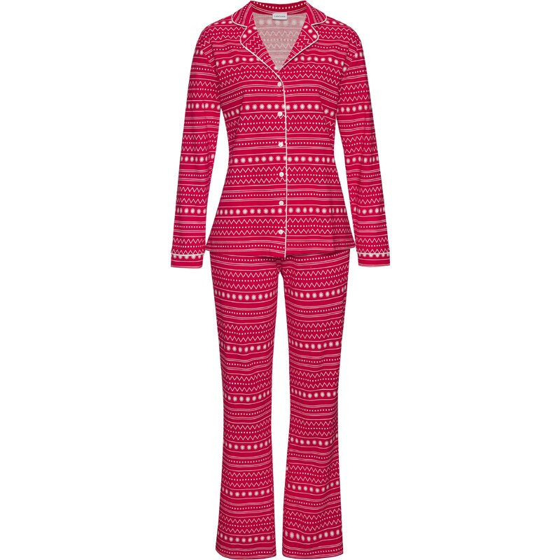 LASCANA Pyžamo XMas Dog Classic červená / biela 60867928