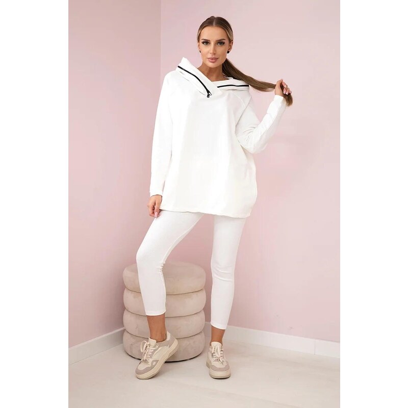 MladaModa Bavlnená súprava mikiny s kapucňou a legín model 9463 farba 46491075