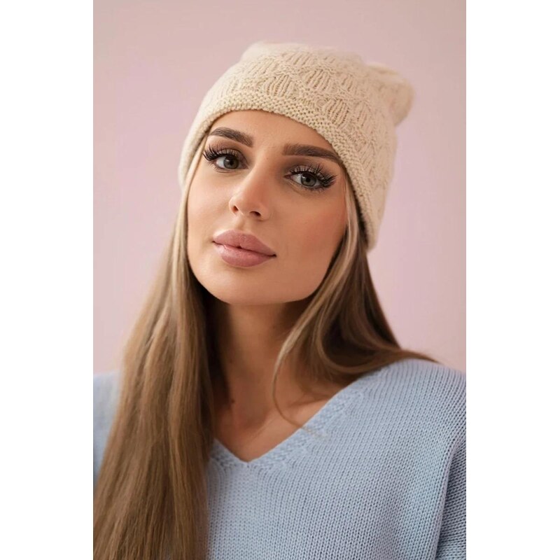 MladaModa Dámska čiapka Agata K222 svetlá béžová 36430856