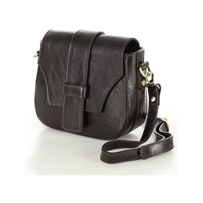 Marco Mazzini MAZZINI Kožená crossbody kabelka VERONA | hnedá cafe 60290509