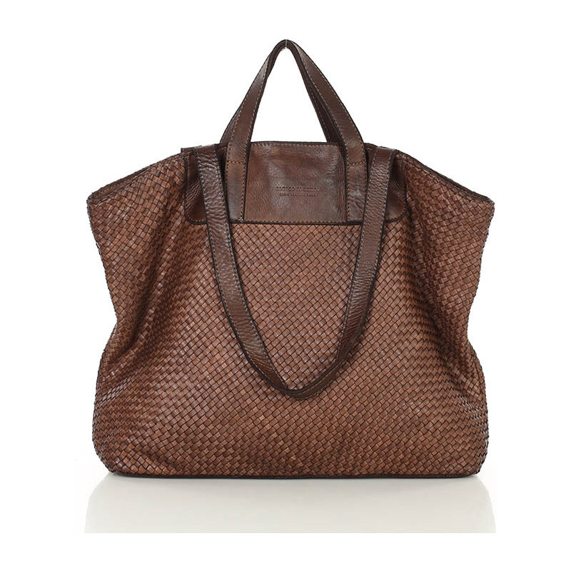 MARCO MAZZINI Kožená shopper taška | hnedá v186f 60290514
