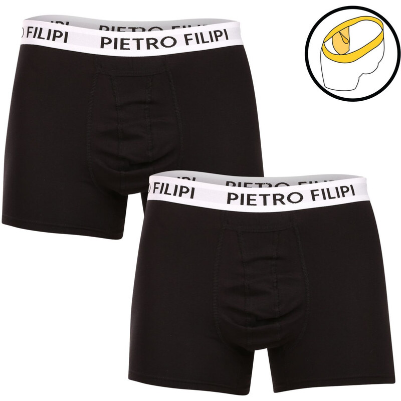 2PACK pánske boxerky Pietro Filipi balls holder čierné (2BCL003) 52159811