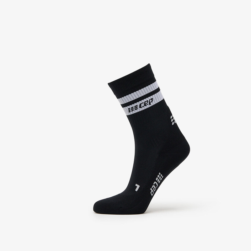 Ponožky CEP 80s Mid Cut Compression Socks Black/ White S 60342543