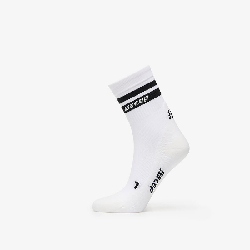 Ponožky CEP 80s Mid Cut Compression Socks White/ Black S 60342544