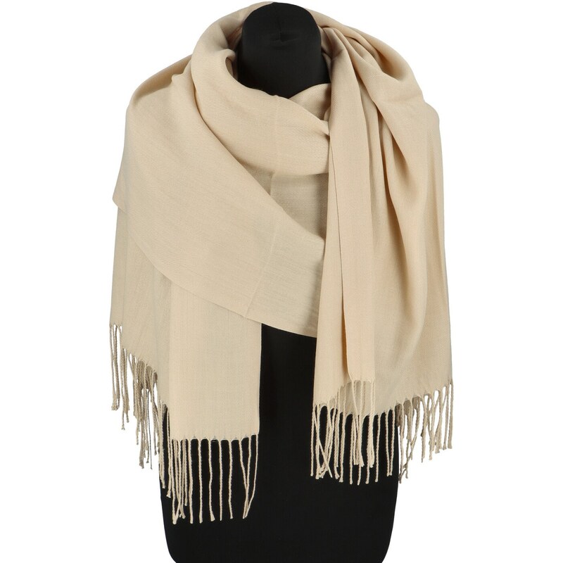 CASHMERE Módny dámsky šál Takis, krémový 66795361