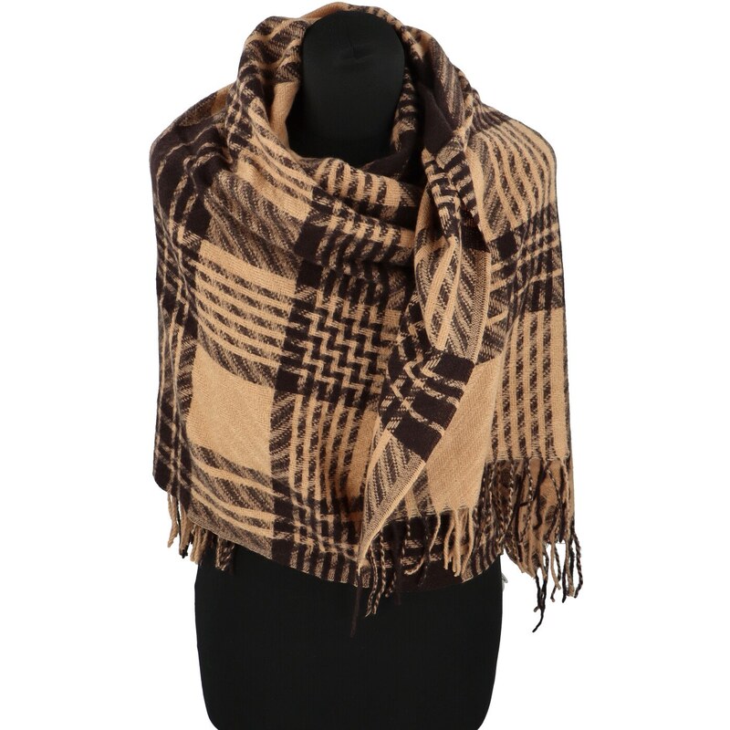 CASHMERE Módny dámsky šál Methi, hnedý 64832379