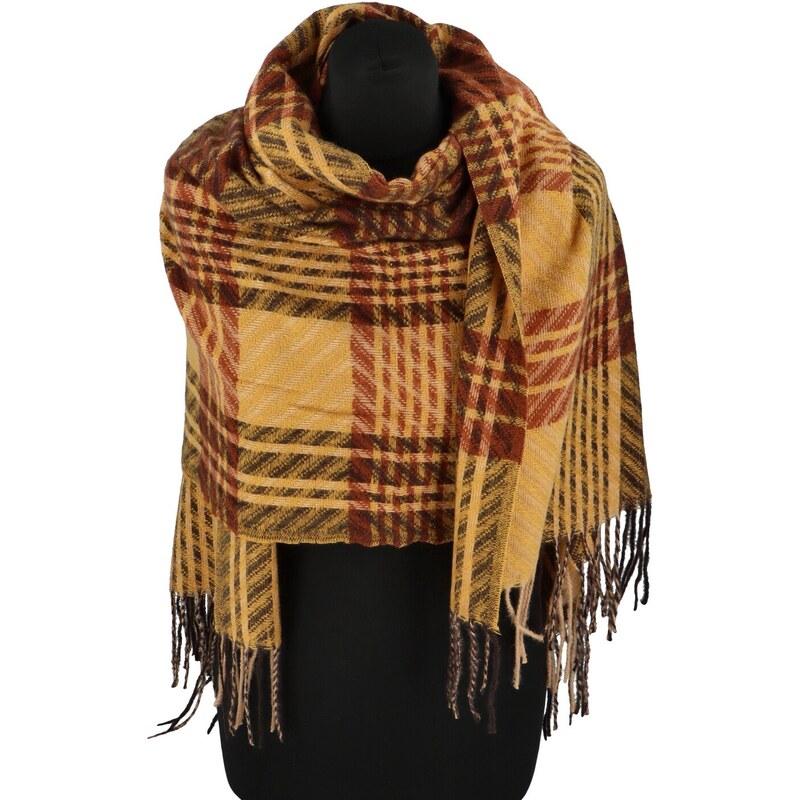 CASHMERE Módny dámsky šál Methi, žltý 66312377