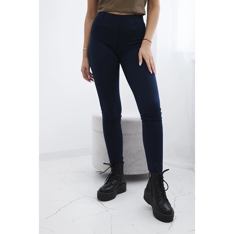 MladaModa Bavlnené nohavice s vreckami vzadu model 488 farba 63034466