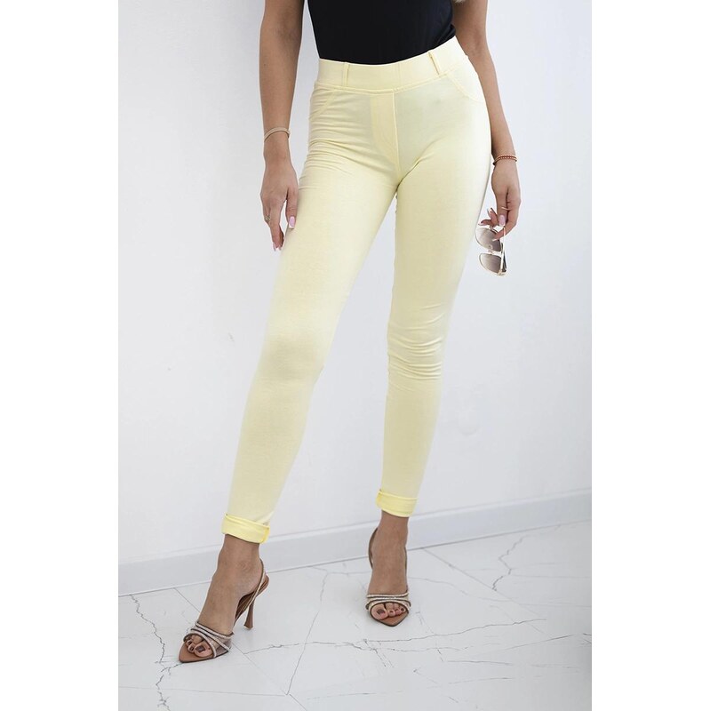 MladaModa Bavlnené nohavice so zirkónmi na zadných vreckách model 1120 63034478