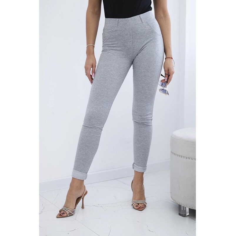 MladaModa Bavlnené nohavice so zirkónmi na zadných vreckách model 1120 63034480