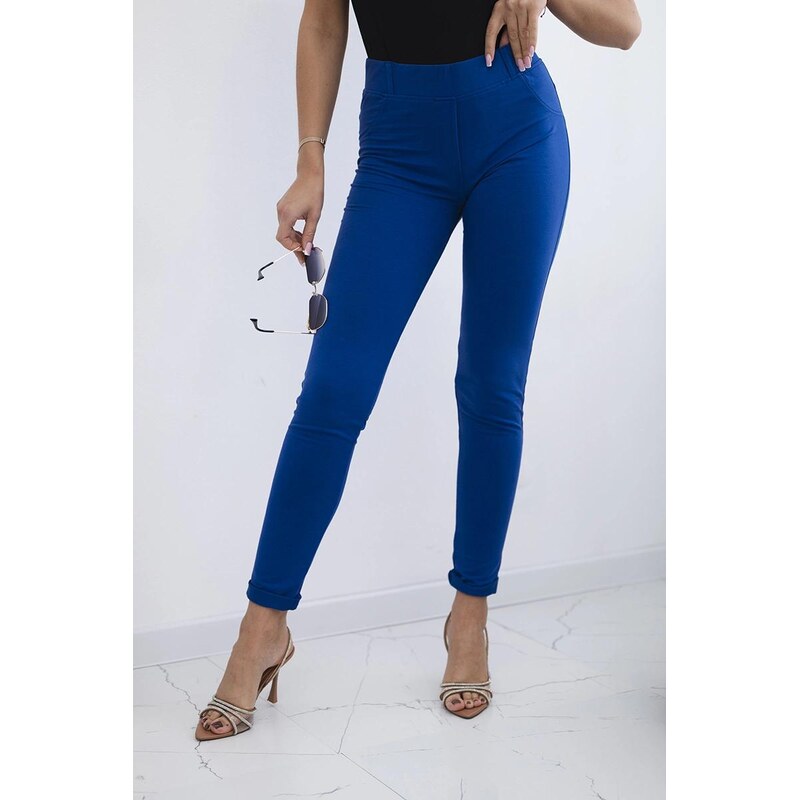 MladaModa Bavlnené nohavice so zirkónmi na zadných vreckách model 1120 63034481