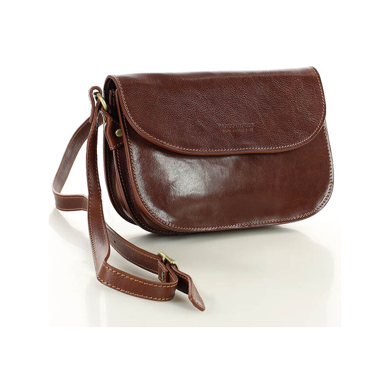 MARCO MAZZINI Kožená crossbody kabelka | hnedá L255c 60350003