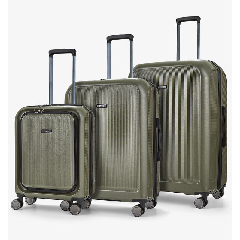 Sada cestovných kufrov ROCK Austin PP - zelená 62193528