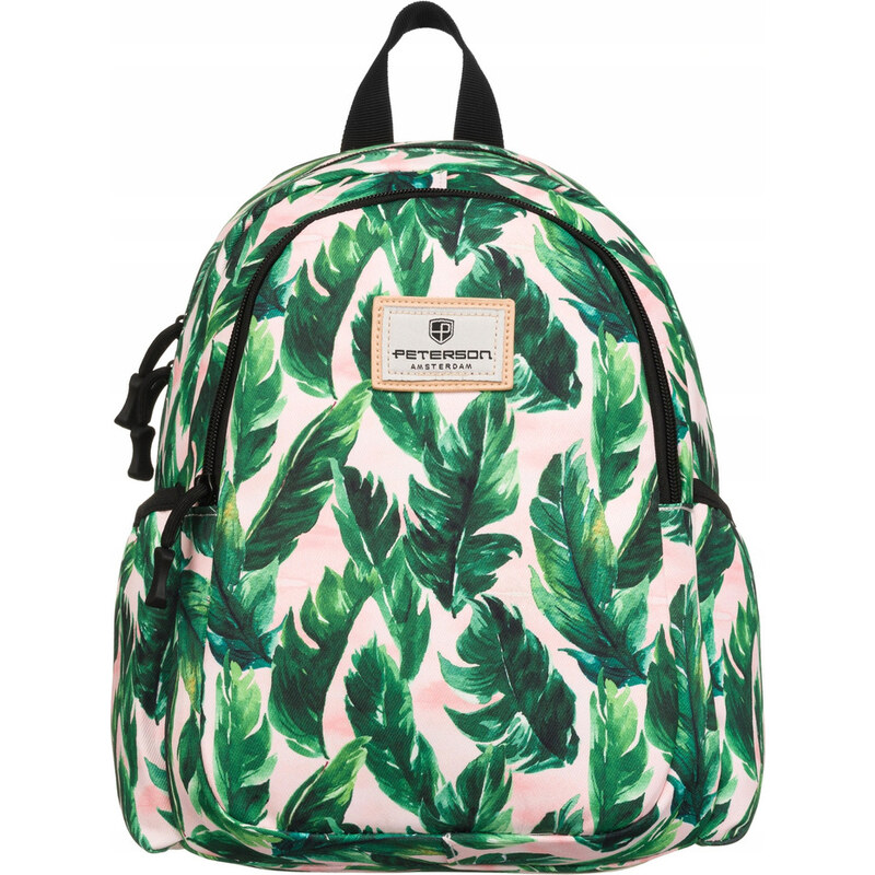 Peterson bielo-zelený mestský batoh so vzorom listov PTN 77703 49672008