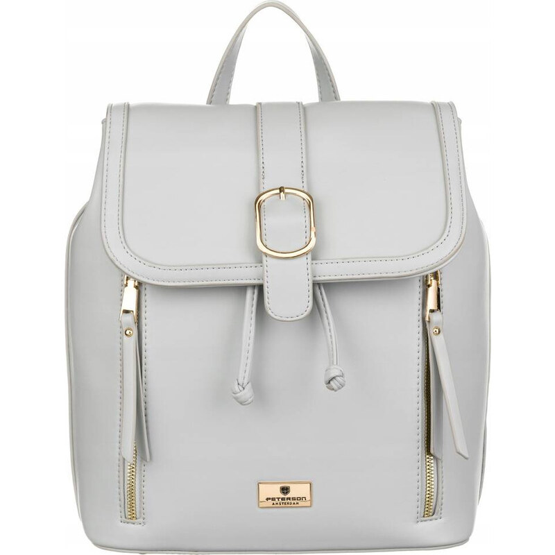 Peterson Sivý štýlový batoh s vreckami a sťahovaním PTN L61409 52672248