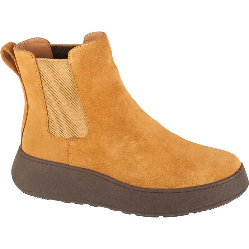 Svetlohnedé dámske kožené chelsea topánky FitFlop F-Mode GR7-A77 59080299