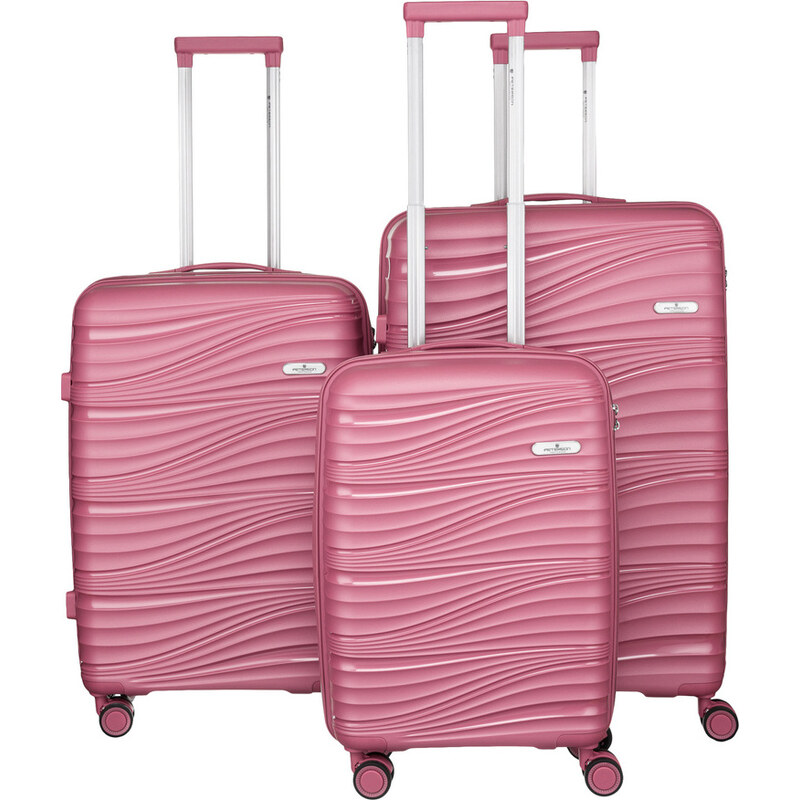 Ružová 3dielna sada kufrov Peterson PTN WA06-SET3 60350512