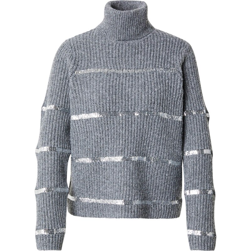 VILA Sveter VISACHA sivá melírovaná / strieborná 60869615