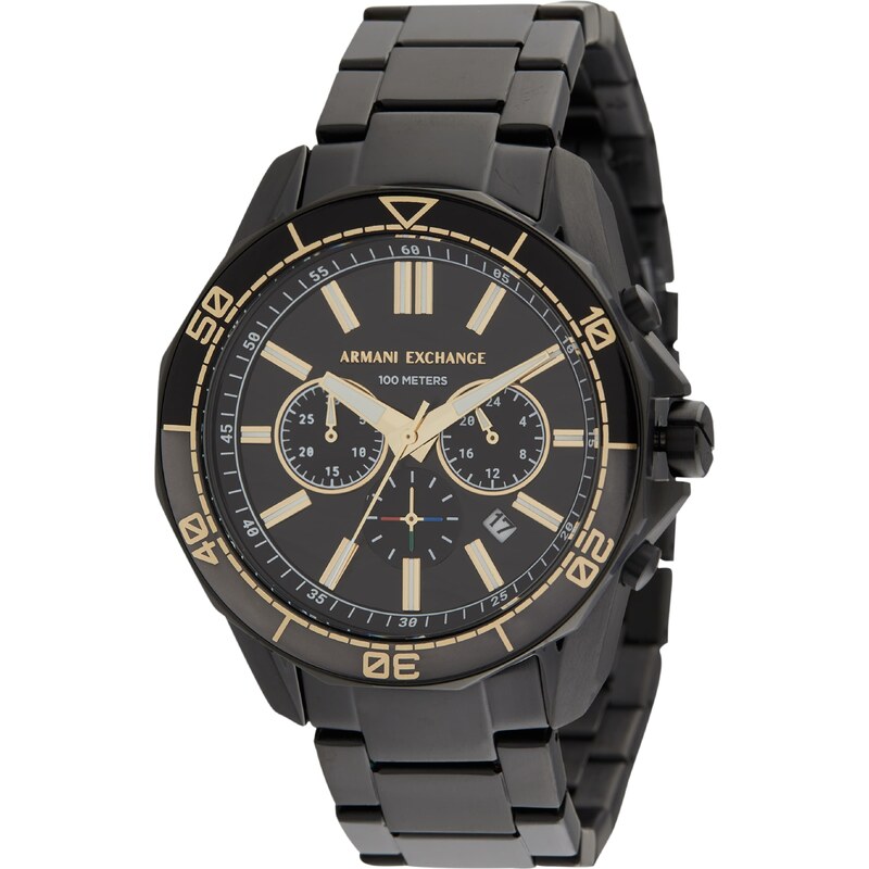 ARMANI EXCHANGE Analógové hodinky zlatá / čierna 60683295