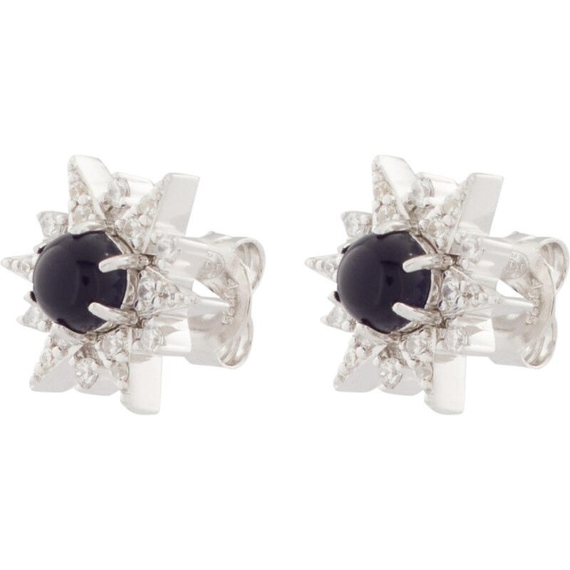 Emporio Armani Náušnice tmavomodrá / strieborná / priehľadná 60356517