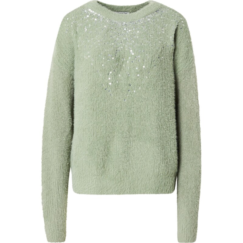 ONLY Sveter ONLCLARIS svetlozelená / strieborná 60868783