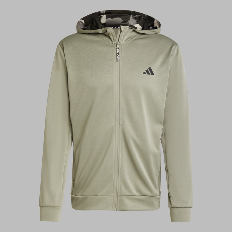 adidas Performance adidas Train Essentials Camo Full-Zip Hoodie KHAKI 60365543