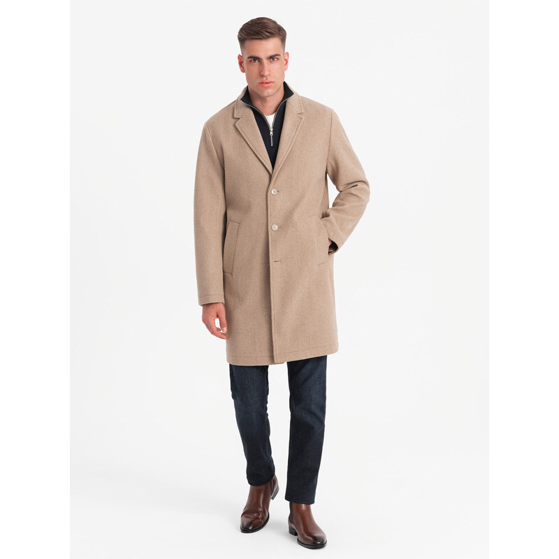 Ombre Mens lightweight single-breasted coat - beige 65534245