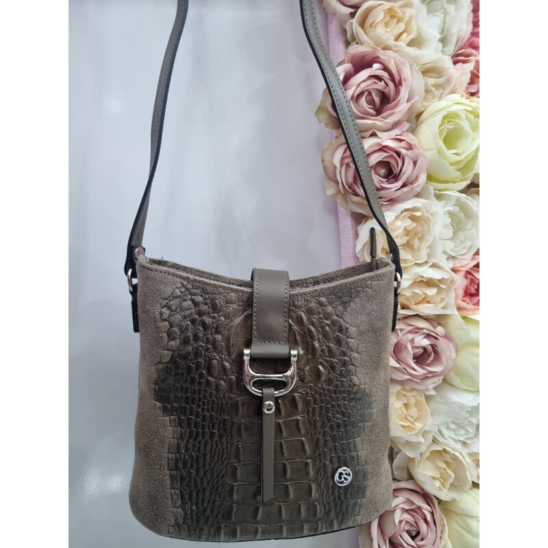 Katrins Fashion Hnedá kožená crossbody kabelka Grosso 60384927