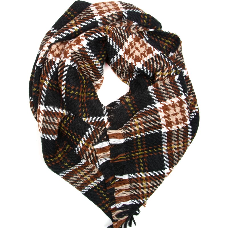 Blaire Dámsky šál Peonia s motívom čierna 64987286