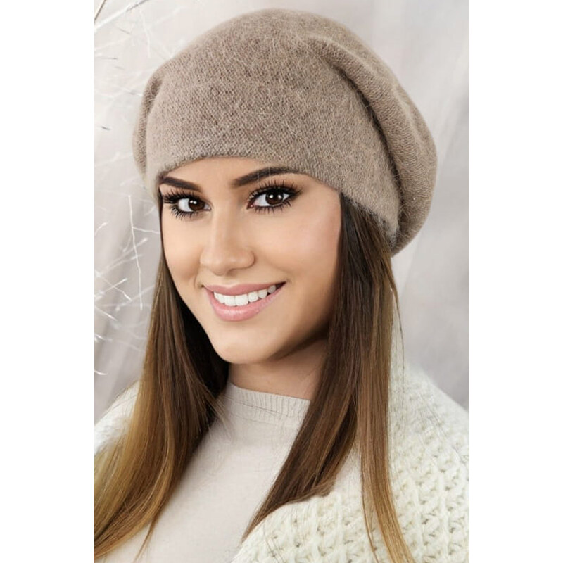 Kamea Tmavobéžová módna dámska baretka Cleo, Farba tmavobéžová 60392795