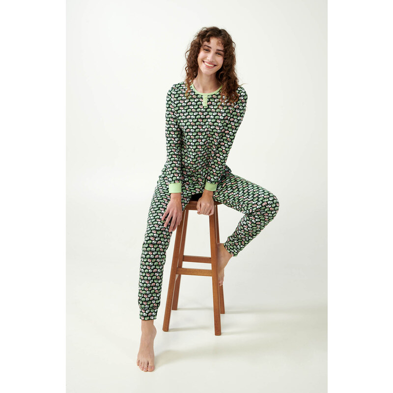 Dámske bavlnené pyžamo Green timbert 21321 - Vamp 60396200