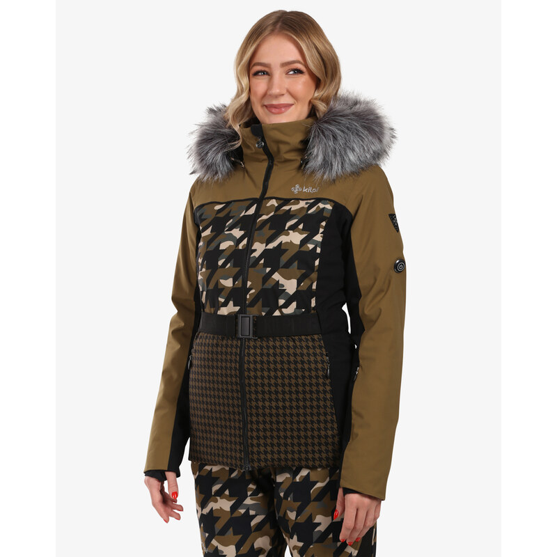 Dámska vyhrievaná lyžiarska bunda Kilpi CLAIR-W khaki 60403028