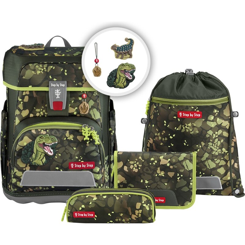 Step by Step školská aktovka CLOUD pre prvákov – 5-dielny set – DINO 60400856