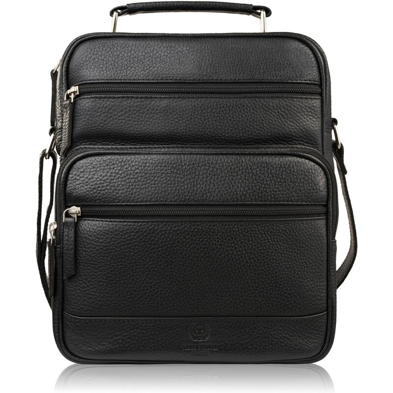 Paolo Peruzzi Pánska kožená taška cez rameno | čierna T-127-BL 59815920