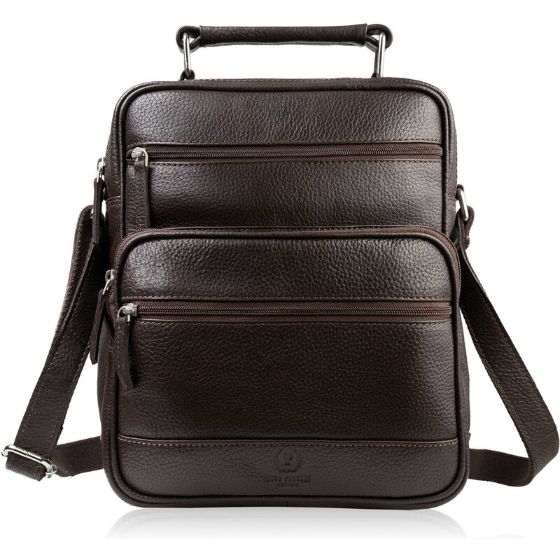 Paolo Peruzzi Pánska kožená taška cez rameno | hnedá T-127-BR 66887819