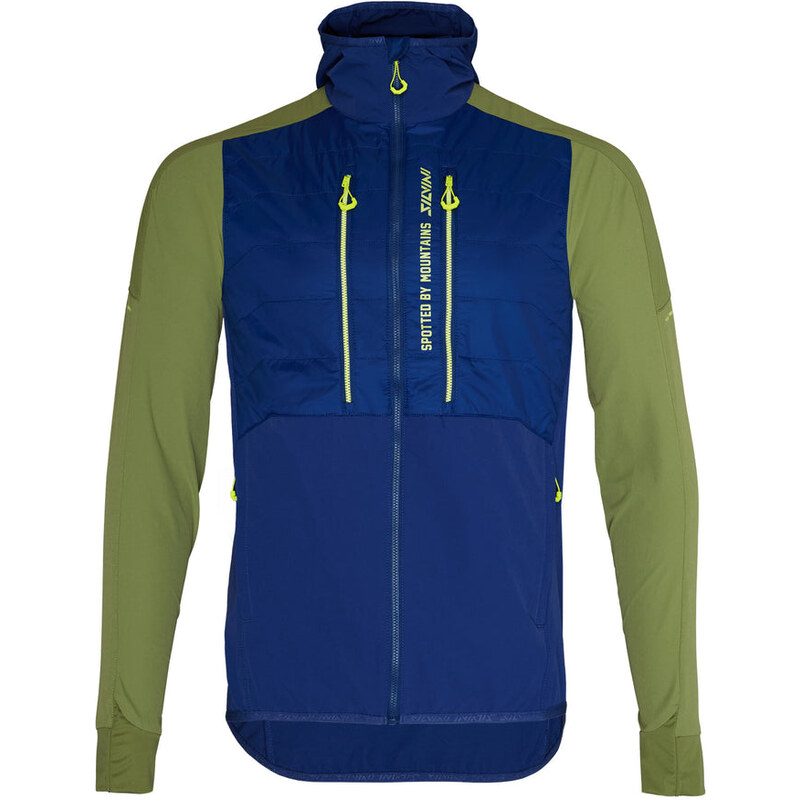 Pánska vetruodolná bunda Silvini Core tmavo modrá/zelená 60403014