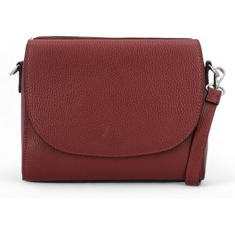 Delami Vera Pelle Dámska kožená crossbody kabelka vínová - Delami 60619195
