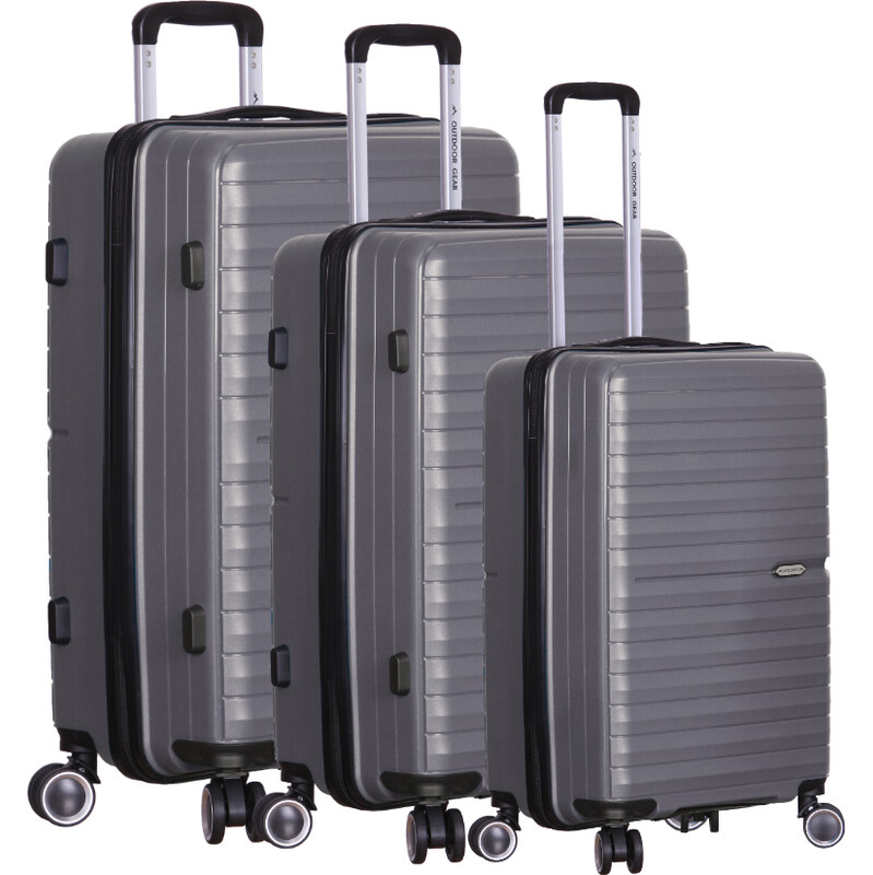 OUTDOOR GEAR Sada cestovných kufrov TR-406/3 PP - sivá 64414624
