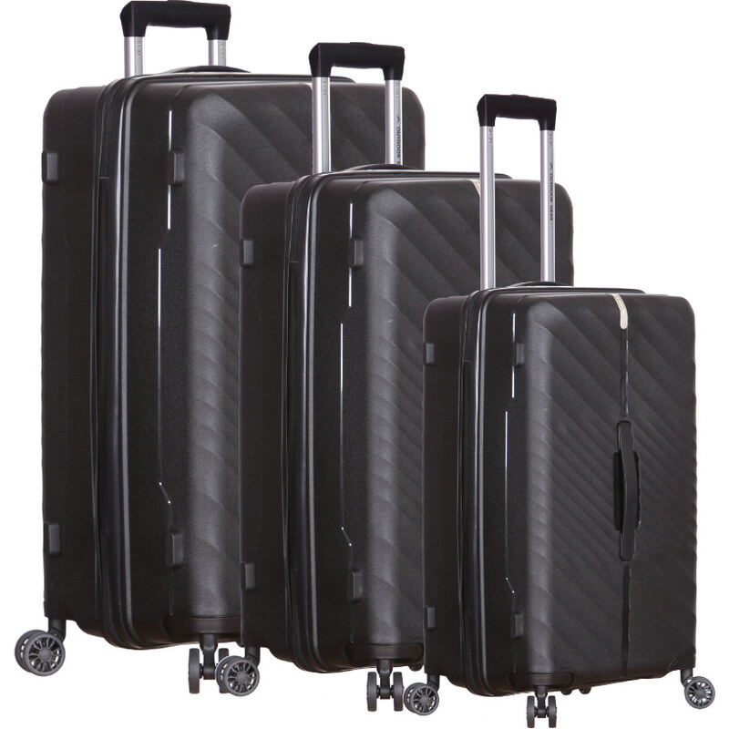 OUTDOOR GEAR Sada cestovných kufrov Stellar TR-407/3 PP - čierna 64414622